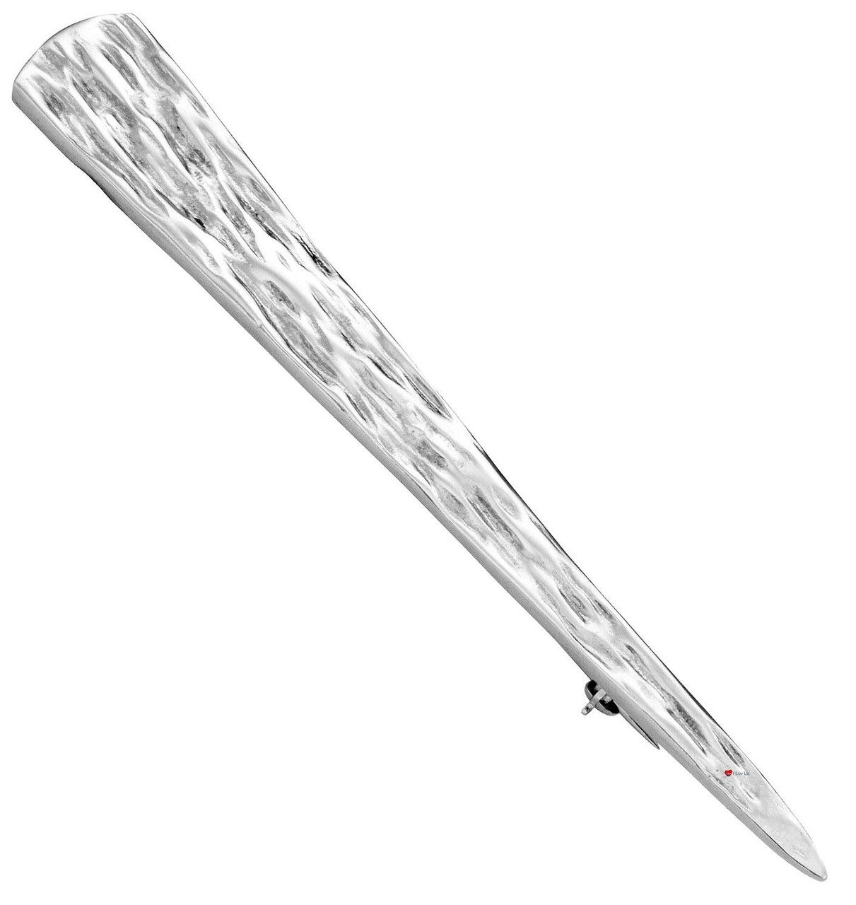 Kilt Pin Hallmarked Sterling Silver Taper Shape Staghorn Texture 90mm