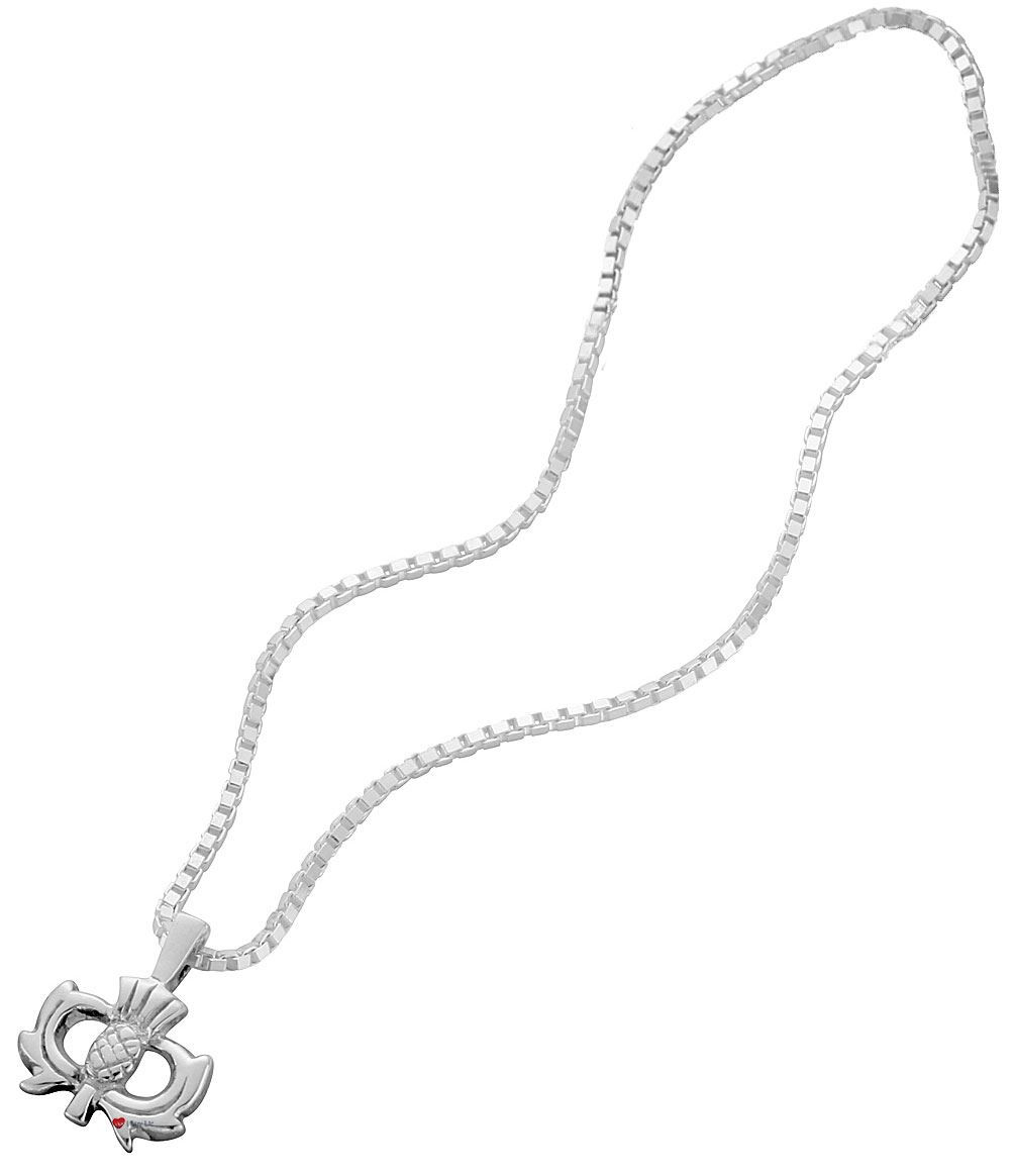 Sterling Silver Thistle Pendant Crafted in Scotland Hand Made - 10mm