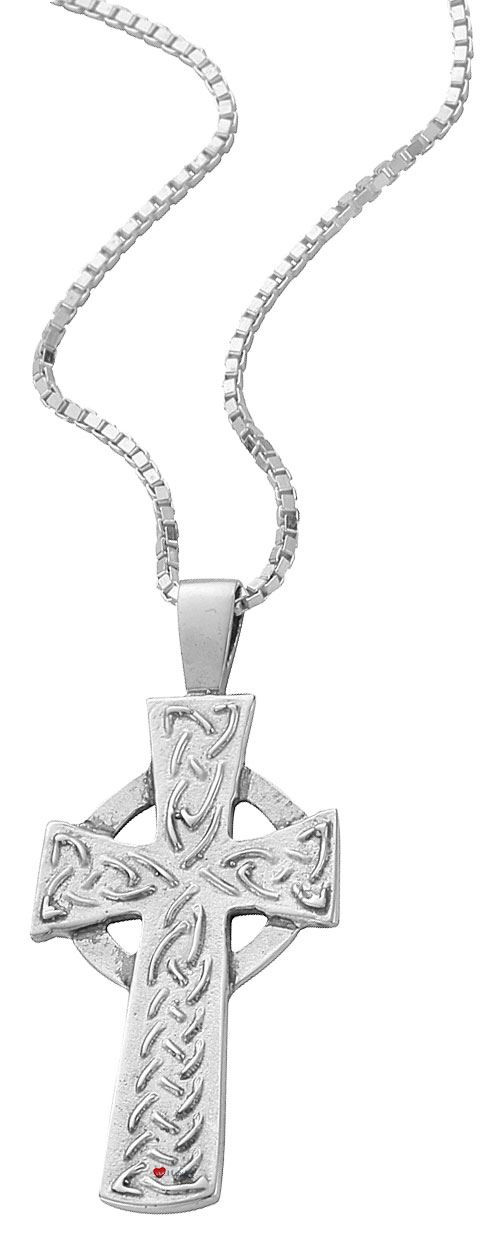 Pendant Cross Hallmarked Sterling Silver Classic Raised Celtic 26mm