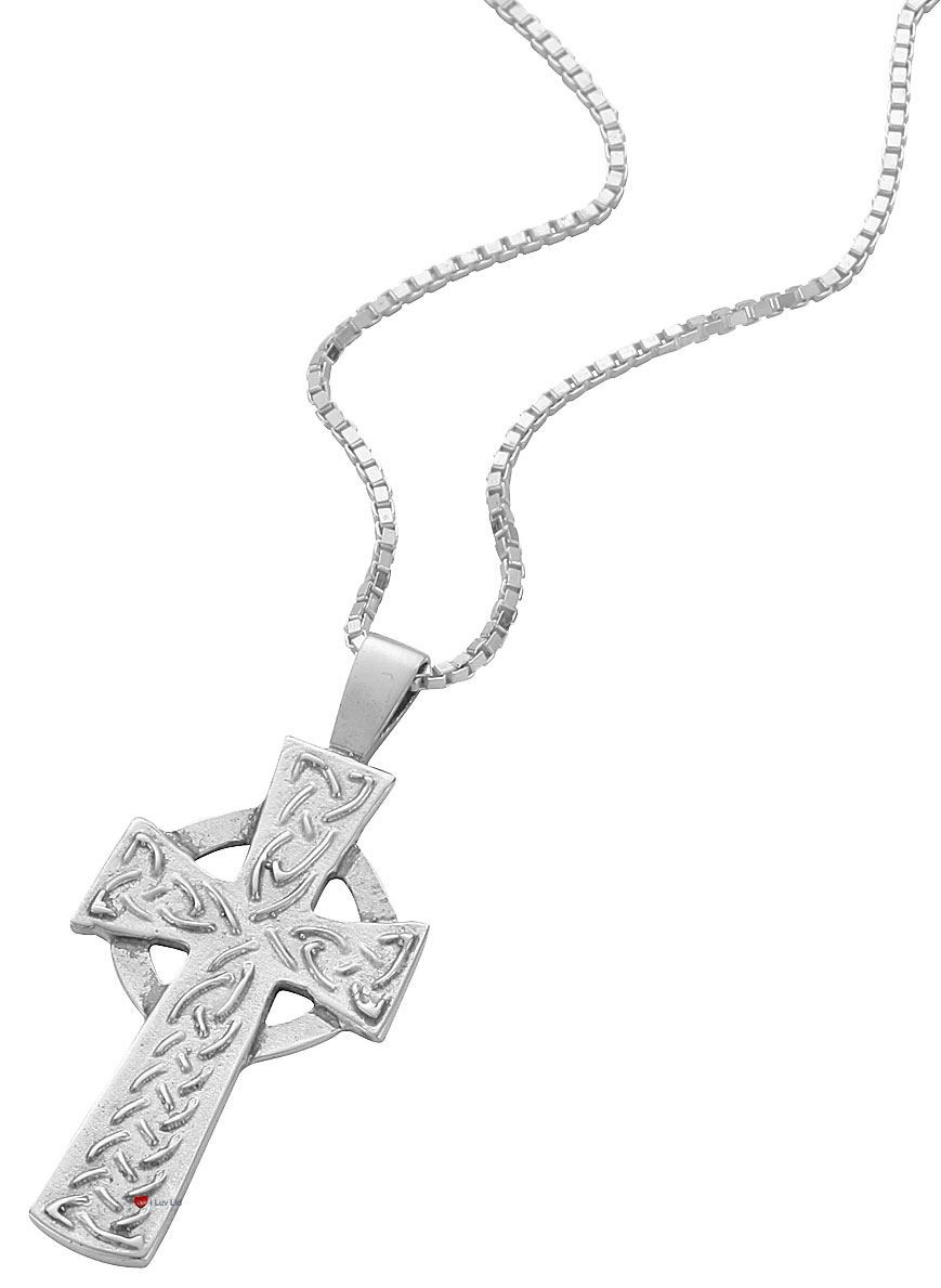 Pendant Cross Hallmarked Sterling Silver Classic Raised Celtic 30mm
