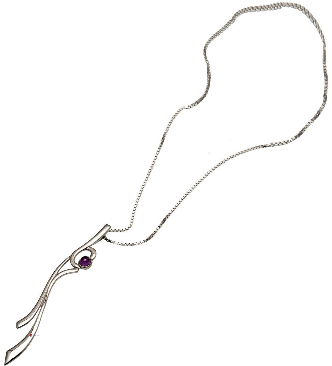 Pendant Sterling Silver Abstract Celtic inspired Design Amethyst 67mm