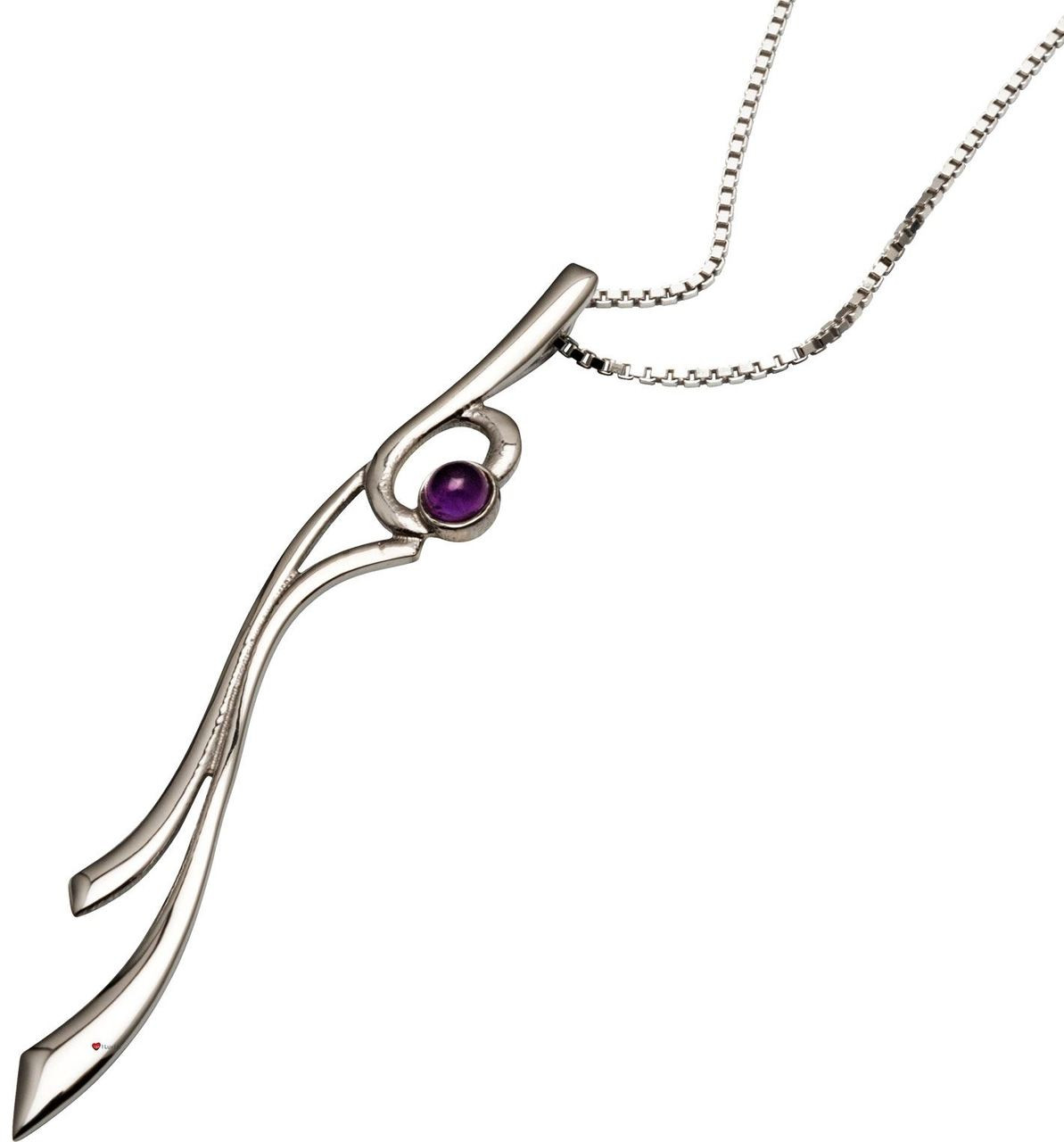 Pendant Sterling Silver Abstract Celtic inspired Design Amethyst 67mm