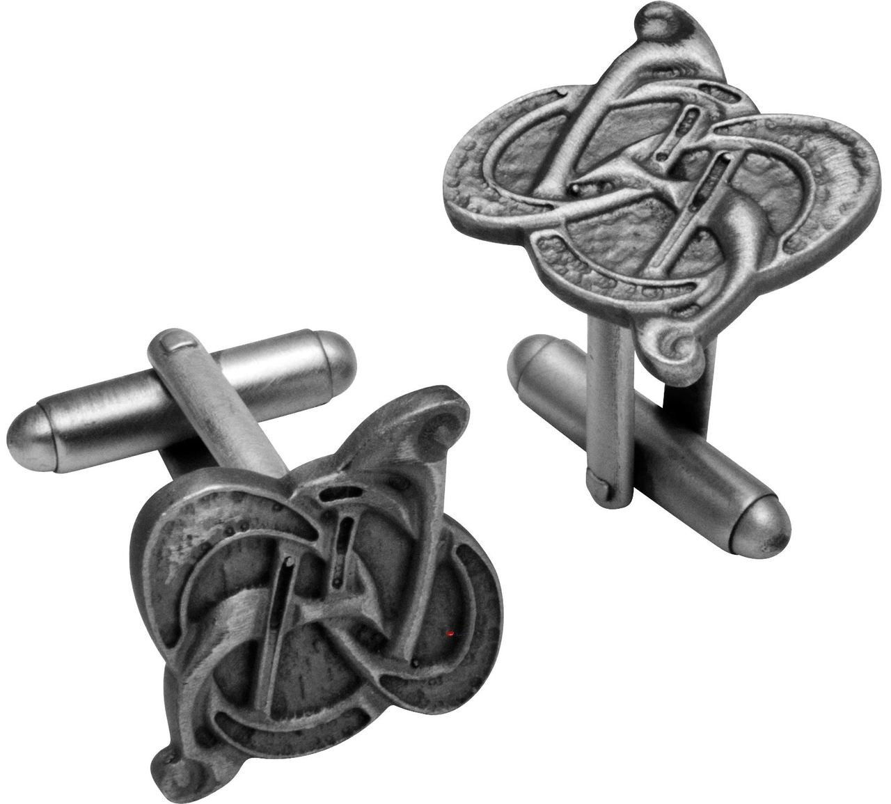 Cufflinks Plated Antique Silver Finish Featuring Celtic Swirl Design