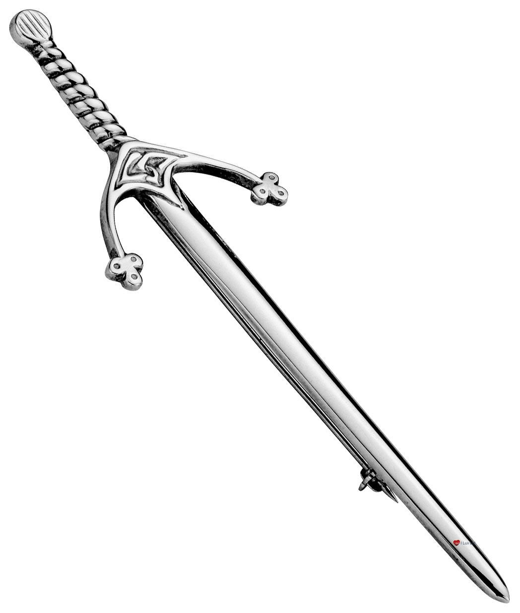 Kilt Pin in Hallmarked Sterling Silver Styled Drumpellier Sword 90mm