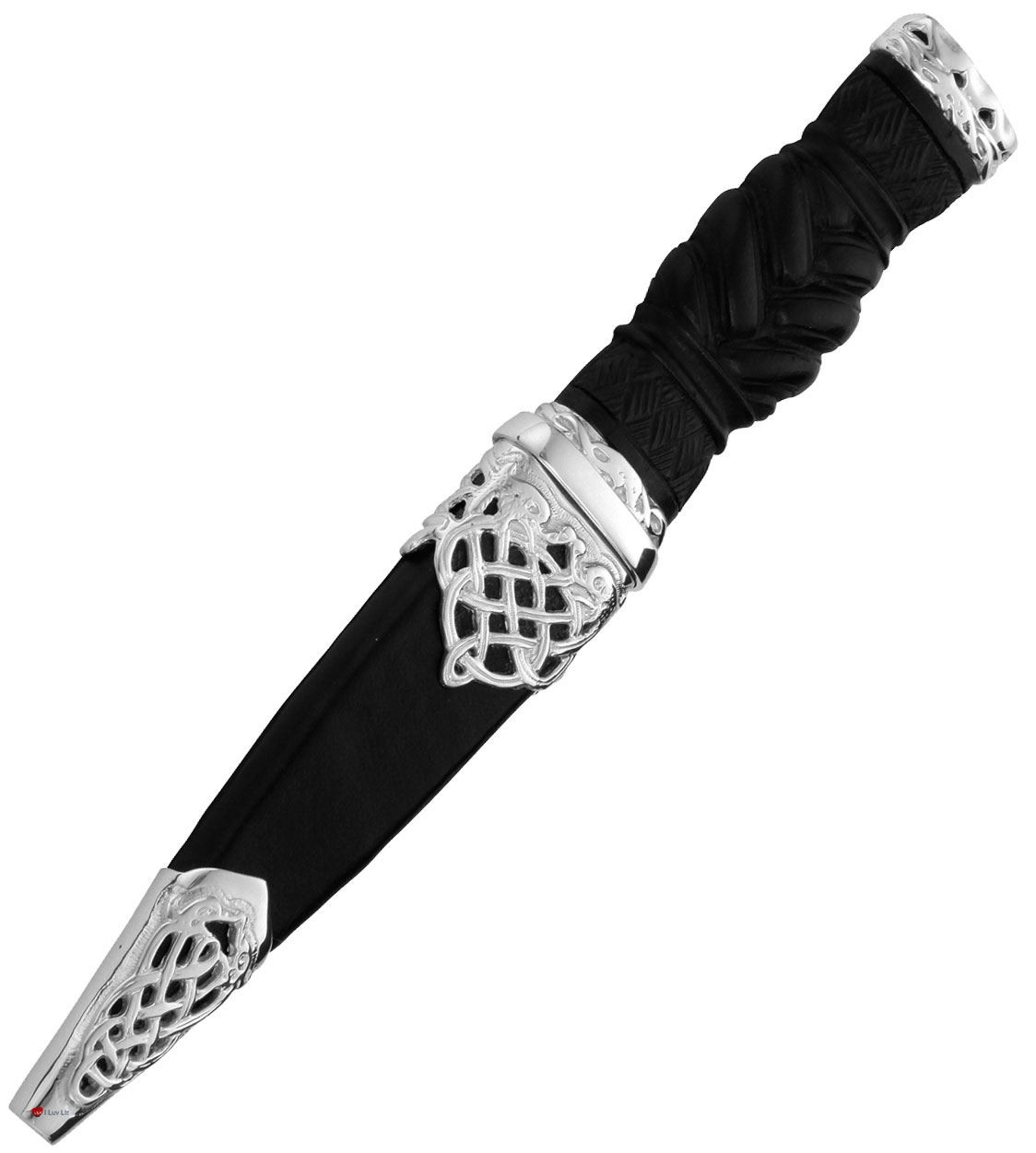 Sgian Dubh Sterling Silver Celtic Serpents and Silver
