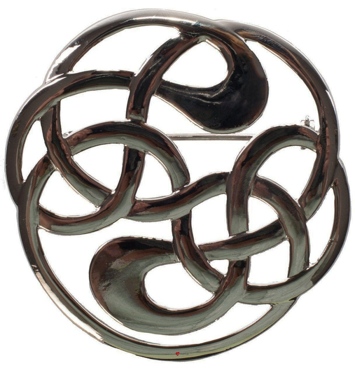 Celtic Knot Brooch for Scottish Traditional Dress Pewter Chrome Finish