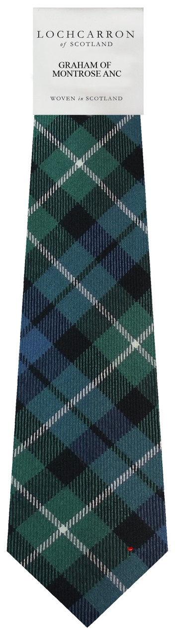 Mens Neck Tie Graham Of Montrose Ancient Tartan Lightweight Scottish Clan Tie