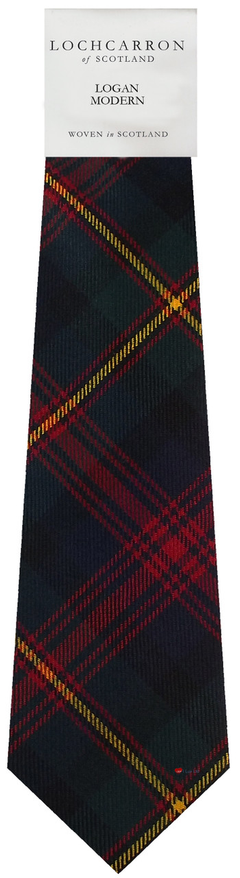 Mens Neck Tie Logan Modern Tartan Lightweight Scottish Clan Tie