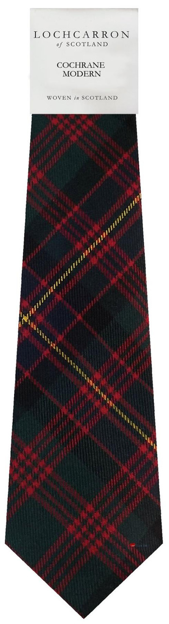 Mens Neck Tie Cochrane Modern Tartan Lightweight Scottish Clan Tie