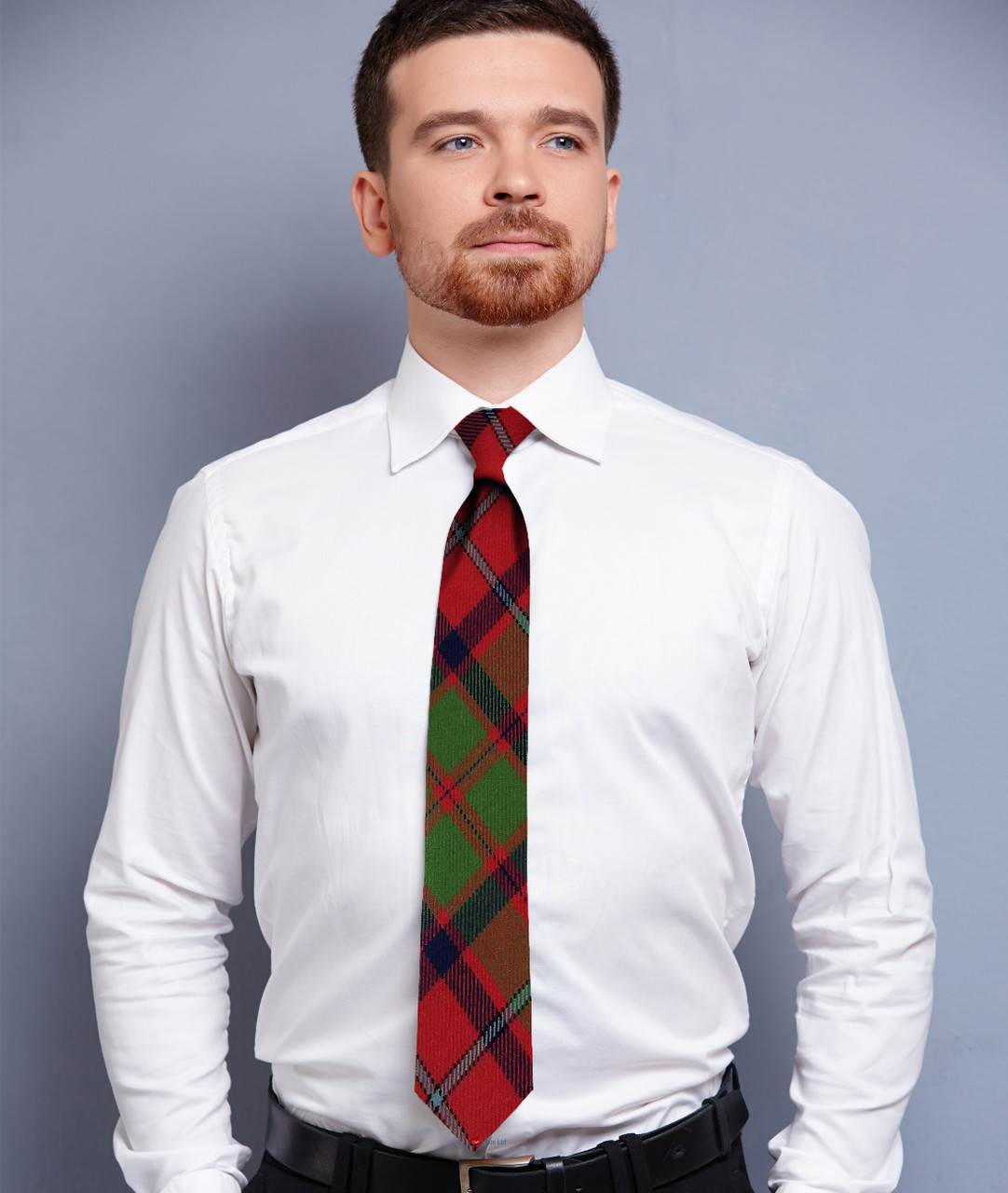 Mens Neck Tie Shaw Tordarroch Red Ancient Tartan Lightweight Scottish Clan Tie