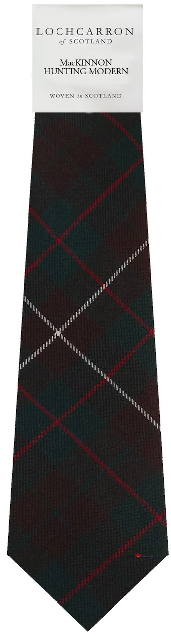Mens Neck Tie MacKinnon Hunting Modern Tartan Lightweight Scottish Clan Tie
