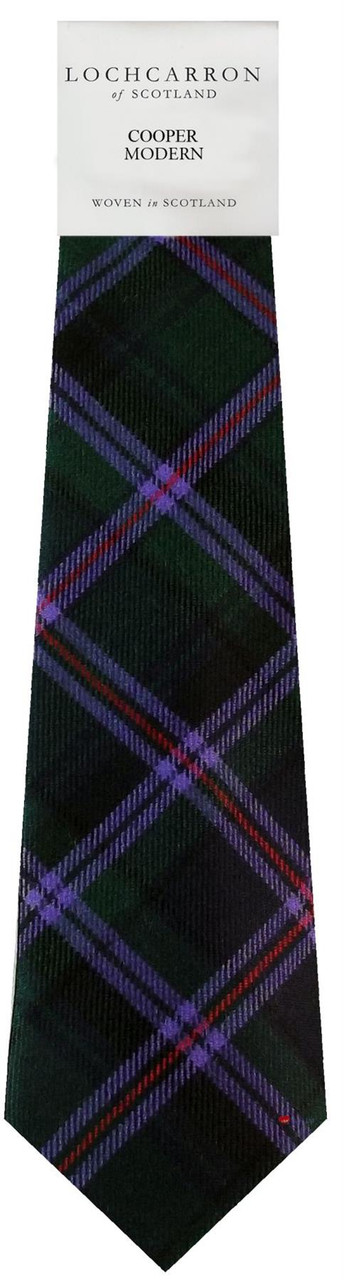 Mens Neck Tie Cooper Modern Tartan Lightweight Scottish Clan Tie