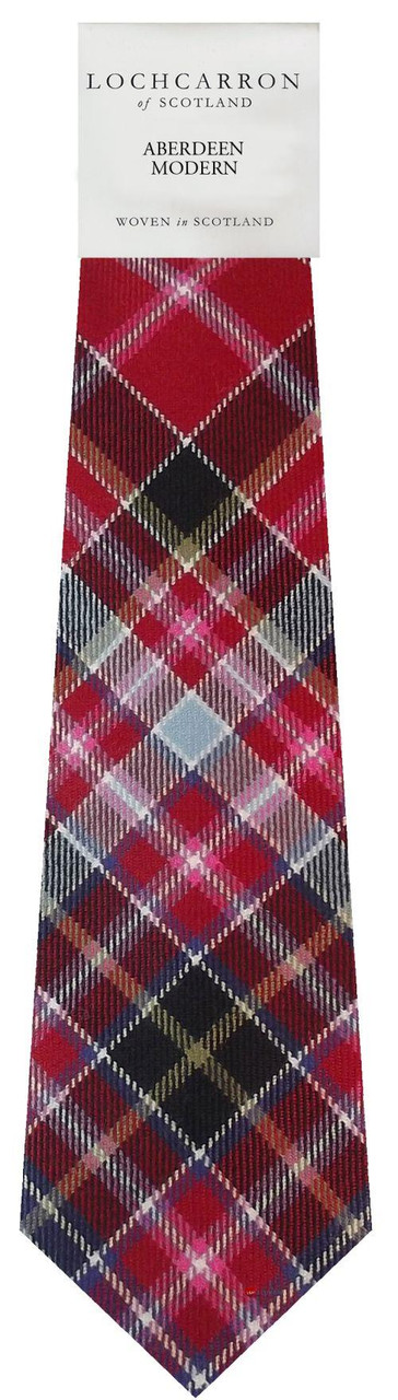 Mens Neck Tie Aberdeen Modern Tartan Lightweight Scottish Clan Tie