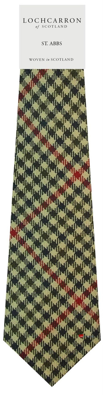 Mens Neck Tie Saint Abbs Check Lightweight Scottish Clan Tie