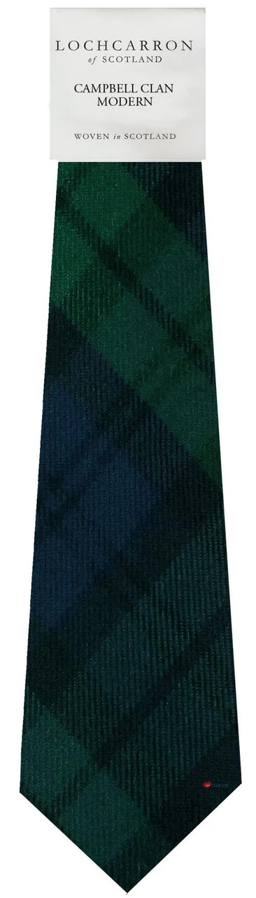 Mens Neck Tie Campbell Modern Tartan Lightweight Scottish Clan Tie