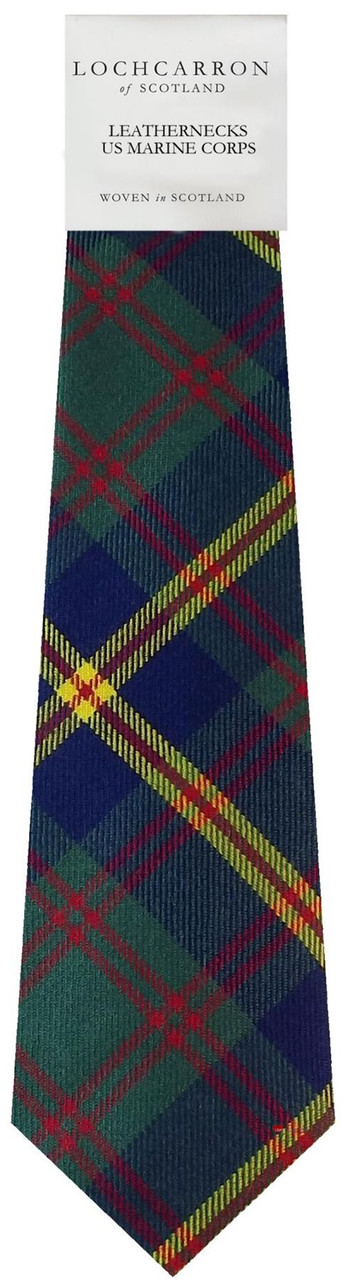 Mens Neck Tie US Leathernecks US Marine Corps Modern Tartan Lightweight Scottish Clan Tie