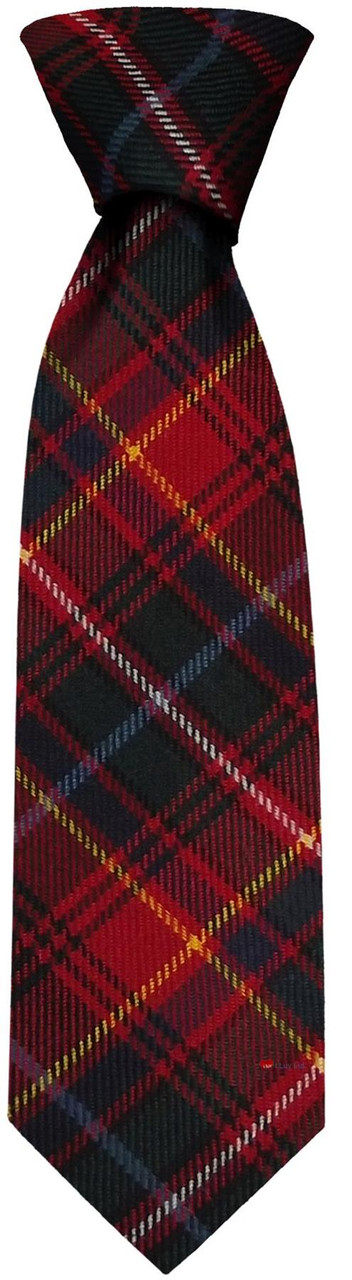 Mens Neck Tie Innes Red Modern Tartan Lightweight Scottish Clan Tie