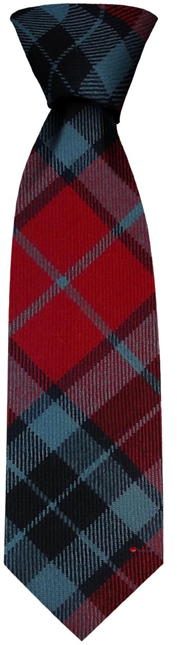 Mens Neck Tie Thompson Red Modern Tartan Lightweight Scottish Clan Tie