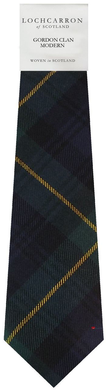 Mens Neck Tie Gordon Clan Modern Tartan Lightweight Scottish Clan Tie