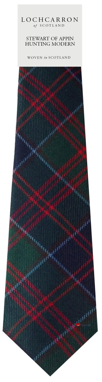 Mens Neck Tie Stewart Of Appin Hunting Modern Tartan Lightweight Scottish Clan Tie