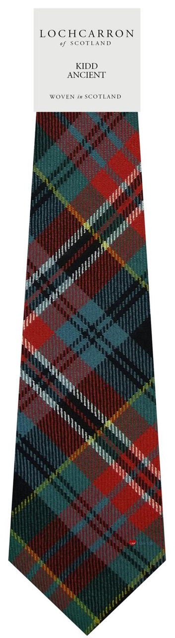 Mens Neck Tie Kidd Ancient Tartan Lightweight Scottish Clan Tie