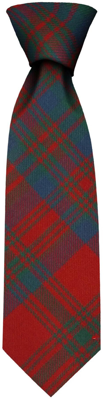 Mens Neck Tie Matheson Red Ancient Tartan Lightweight Scottish Clan Tie