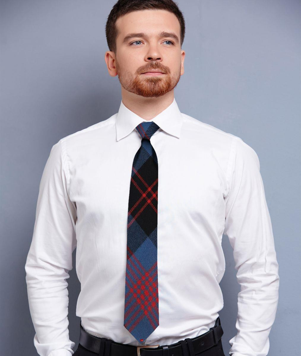 Mens Neck Tie Angus Ancient Tartan Lightweight Scottish Clan Tie