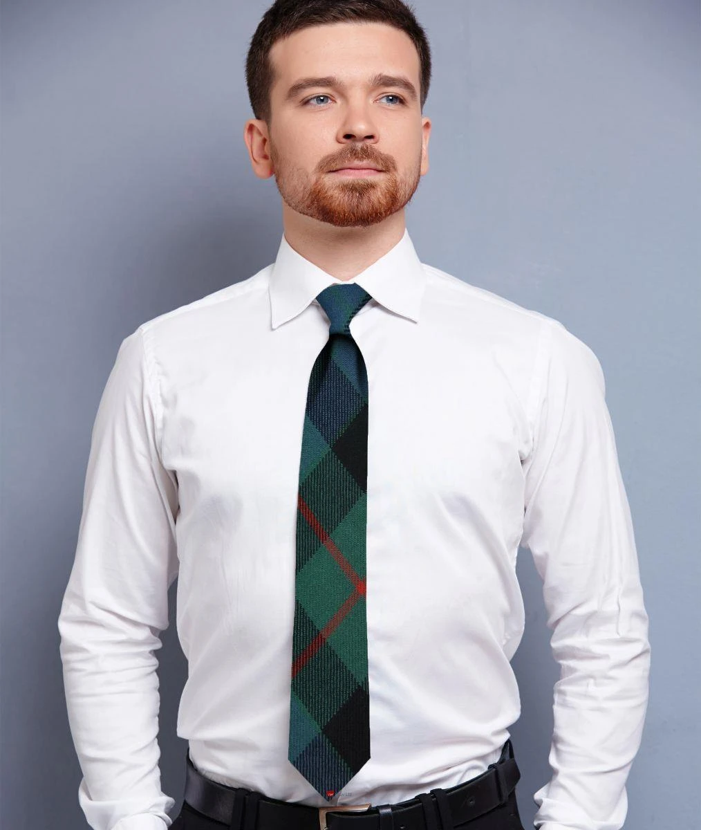 Mens Neck Tie Gunn Ancient Tartan Lightweight Scottish Clan Tie