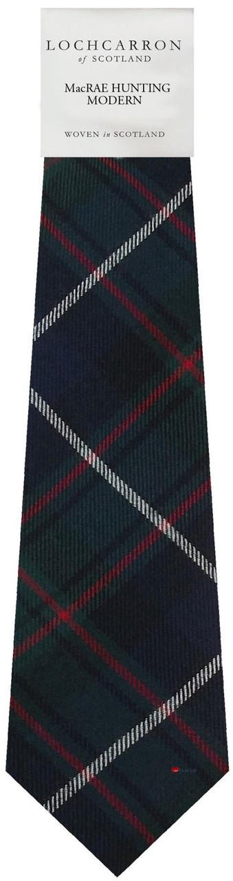 Mens Neck Tie MacRae Hunting Modern Tartan Lightweight Scottish Clan Tie