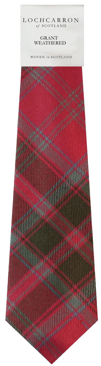 Mens Neck Tie Grant Weathered Tartan Lightweight Scottish Clan Tie