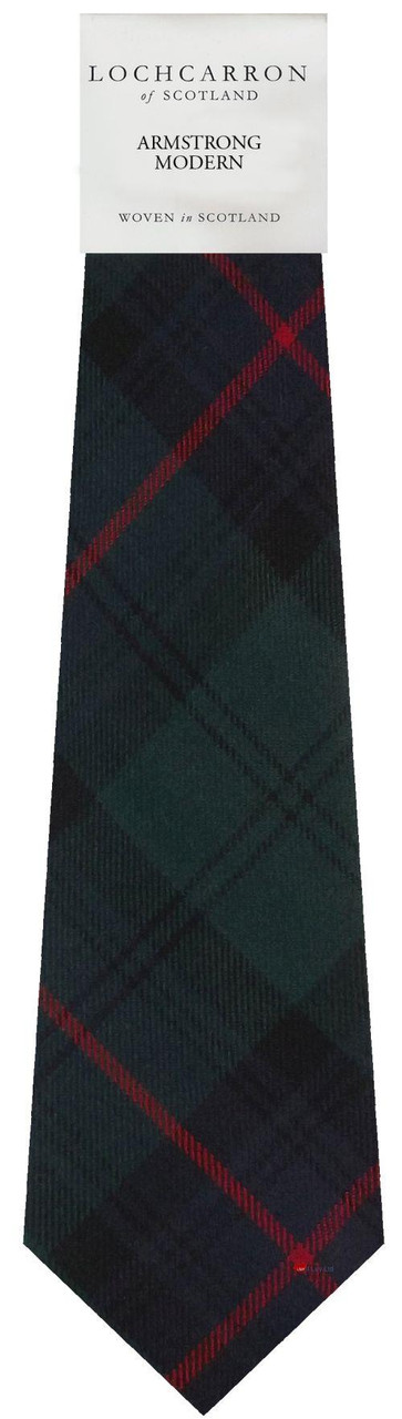 Mens Neck Tie Armstrong Modern Tartan Lightweight Scottish Clan Tie