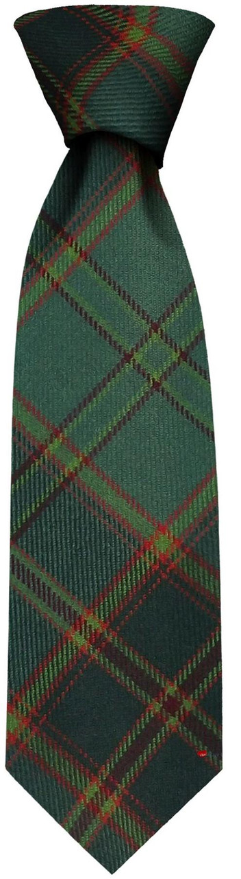 Mens Neck Tie All Ireland Green Irish Tartan Lightweight Scottish Clan Tie