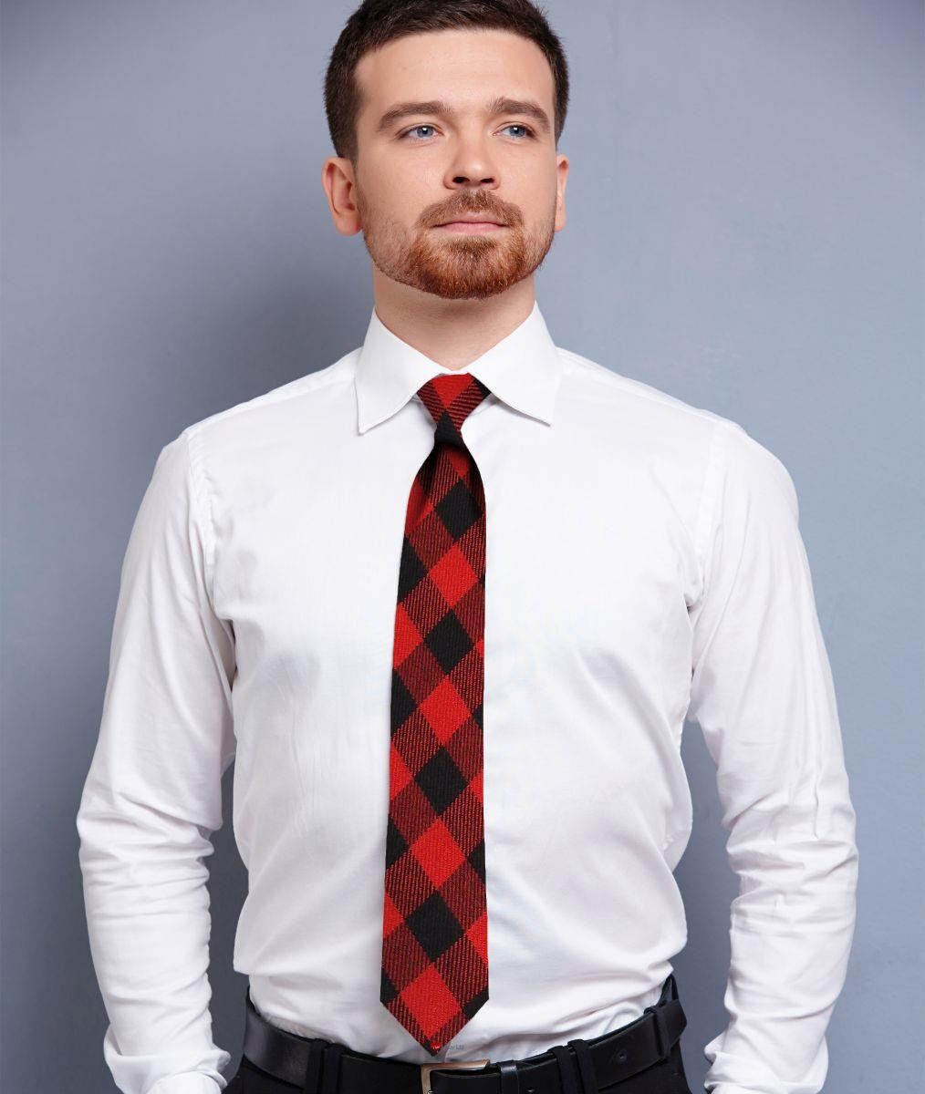 Mens Neck Tie MacGregor Rob Roy Ancient Tartan Lightweight Scottish Clan Tie
