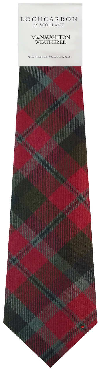 Mens Neck Tie MacNaughton Weathered Tartan Lightweight Scottish Clan Tie