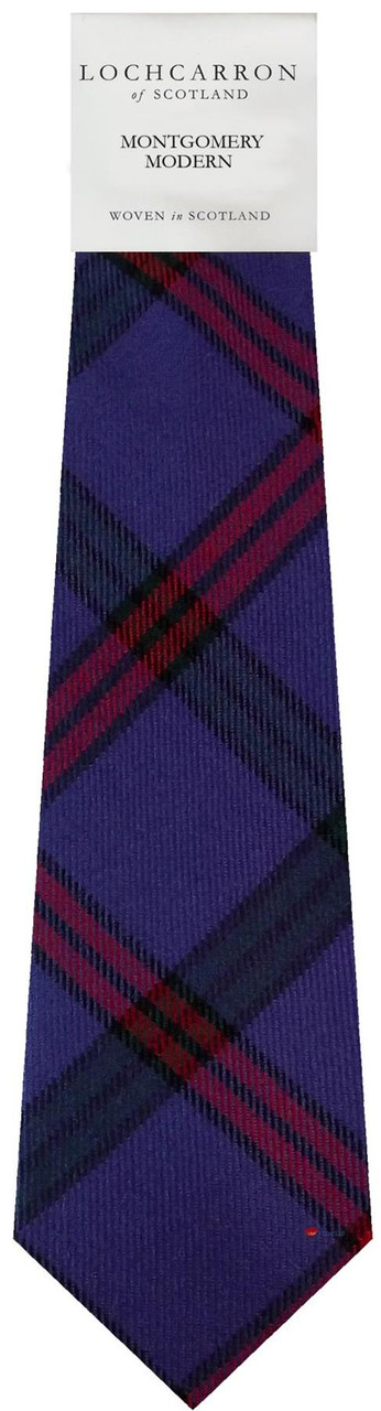 Mens Neck Tie Montgomery Modern Tartan Lightweight Scottish Clan Tie