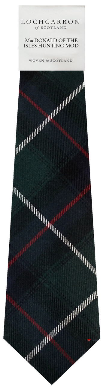 Mens Neck Tie MacDonald Of The Isles Hunting Modern Tartan Lightweight Scottish Clan Tie