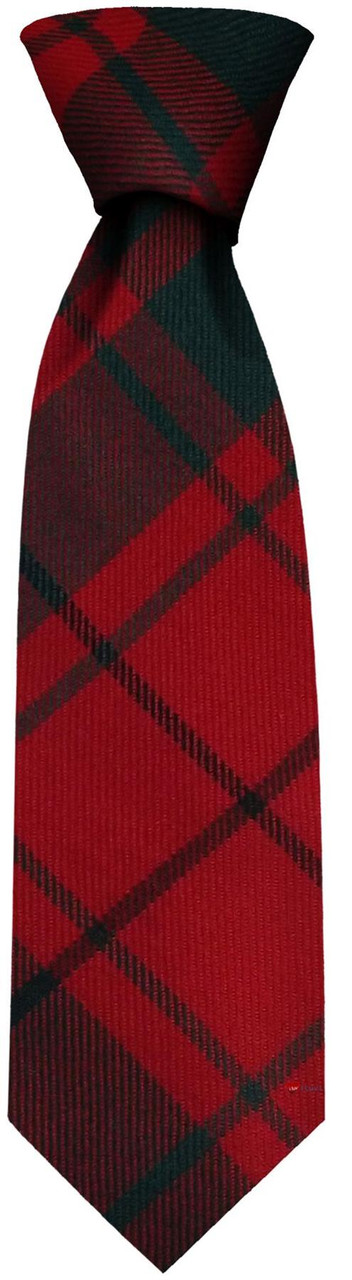 Mens Neck Tie MacDonald Of The Isles Red Modern Tartan Lightweight Scottish Clan Tie