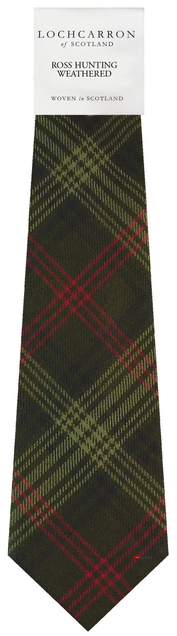 Mens Neck Tie Ross Hunting Weathered Tartan Lightweight Scottish Clan Tie