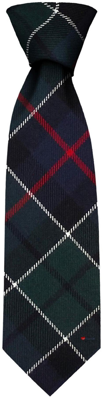Mens Neck Tie Leslie Green Modern Tartan Lightweight Scottish Clan Tie