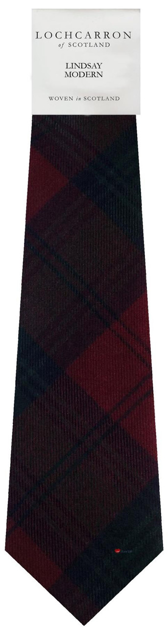 Mens Neck Tie Lindsay Modern Tartan Lightweight Scottish Clan Tie
