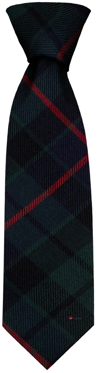 Mens Neck Tie Morrison Green Modern Tartan Lightweight Scottish Clan Tie