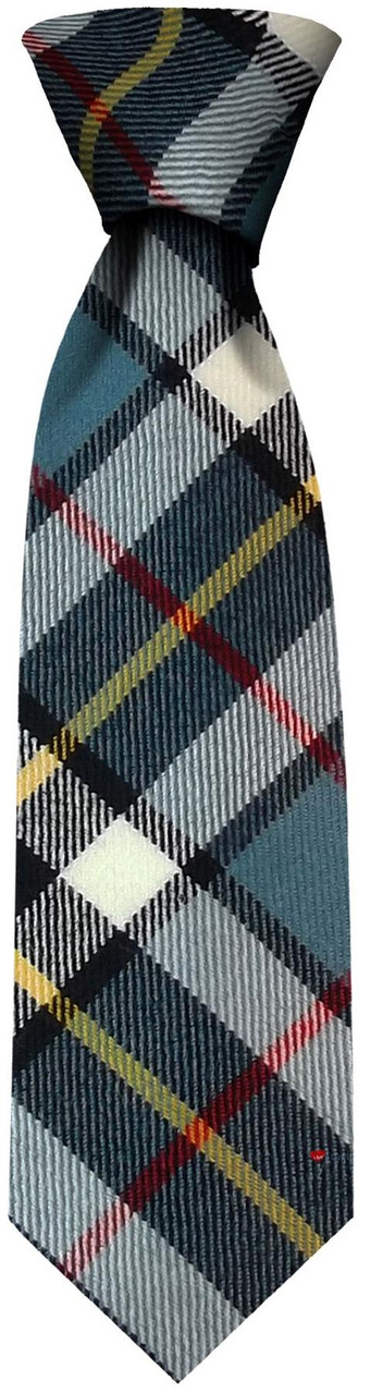 Mens Neck Tie Thompson Blue Modern Tartan Lightweight Scottish Clan Tie