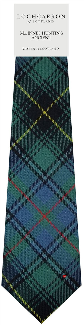 Mens Neck Tie MacInnes Hunting Ancient Tartan Lightweight Scottish Clan Tie