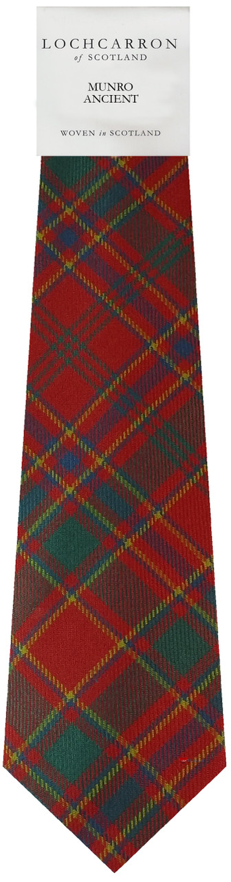 Mens Neck Tie Munro Ancient Tartan Lightweight Scottish Clan Tie