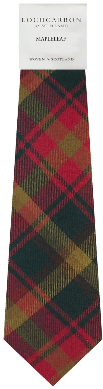 Mens Neck Tie Maple Leaf Canadian Tartan Lightweight Scottish Clan Tie