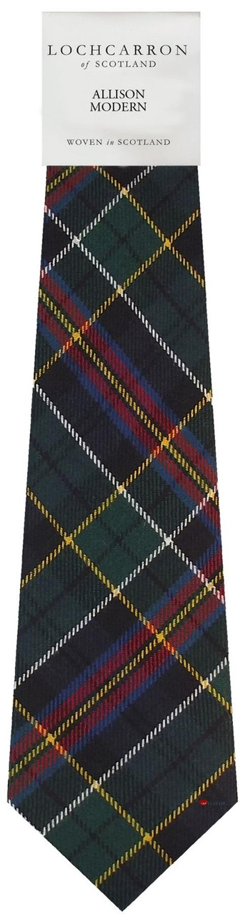 Mens Neck Tie Allison Modern Tartan Lightweight Scottish Clan Tie