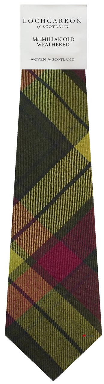 Mens Neck Tie MacMillan Old Weathered Tartan Lightweight Scottish Clan Tie