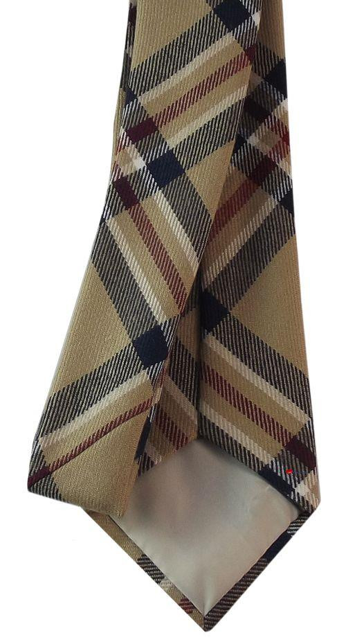 Mens Neck Tie Camel Glen Check Lightweight Scottish Clan Tie