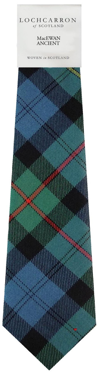 Mens Neck Tie MacEwan Ancient Tartan Lightweight Scottish Clan Tie