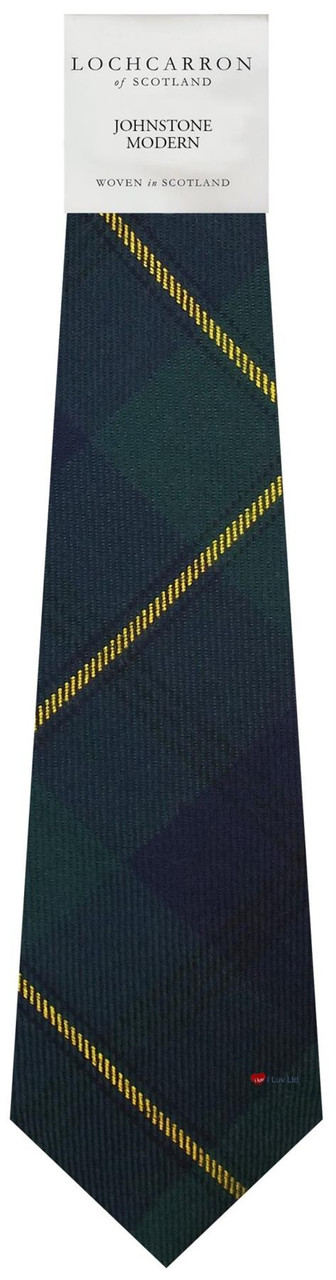 Mens Neck Tie Johnstone Modern Tartan Lightweight Scottish Clan Tie